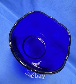 Cobalt Blue Glass Vase Insert Cherub Putti Lovebirds Silverplate Openwork C & Co