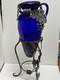 Cobalt Blue Glass Vase in Metal stand