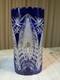 Cobalt Blue Lead Crystal Oval Vase Starburst Germany 10.5 In EUC