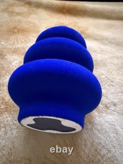 Cobalt Blue Modern Sculptural Decorative Vases Velvet Finish Set of 3