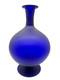 Cobalt Blue Satin Studio Art Glass Vase 10 1/2 Clean-Line Minimalist