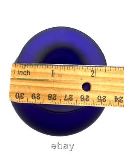 Cobalt Blue Satin Studio Art Glass Vase 10 1/2 Clean-Line Minimalist