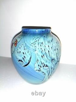 Contemporary Josh Simpson American Art Glass Vase, 1998, Signed