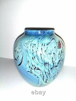 Contemporary Josh Simpson American Art Glass Vase, 1998, Signed