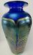 Correia Cobalt Pulled Feather Signed And Numbered Correia Vase
