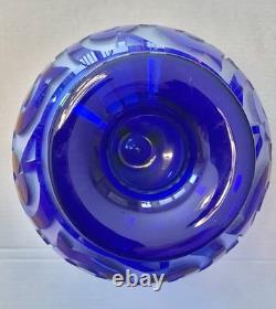Correia Signed, Large Art Glass Vase, Cobalt Blue Cut Back Cameo 11 Of 200 7