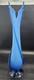 Cristalleria Betti Fratelli Empoli Murano Glass Blue Case Footed Vase 19 1/4 T