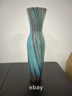 Cyan Design Model 02921 24 Tall Peacock Feather Vase Multi Colored Blue Glass