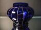 Czech Art Glass Wiener Werkstatte 4 1/2Ht Cobalt Vase withSilver Powolny Art Deco