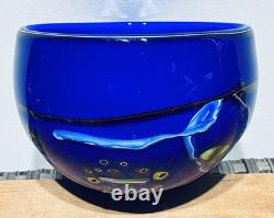 Czech Bohemian Catti Åselius Lidbeck Cobalt Blue Millefiori Art Glass Bowl OOAK