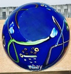 Czech Bohemian Catti Åselius Lidbeck Cobalt Blue Millefiori Art Glass Bowl OOAK