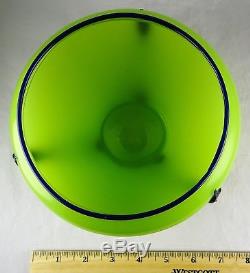 Czech Tango Green Blue Studio Art Glass 3-Ftd. Urn Vase