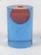 Czech art glass vase by Vizner Egg vase Red Blue glass Sculptural heavy