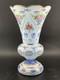 Czech bohemian overlay glass vase white over blue 8