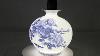 Dahlia Birds In Peony Bush Blue And White Bone China Flower Vase Pomegranate Vase
