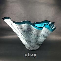 Dan Bergsma Signed Pilchuck Art Glass Freeform Handkerchief Centerpiece Bowl