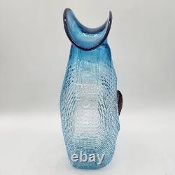 Daniel Gaumer Blue Glass Vase #36 pate de verre Shell Glows Green