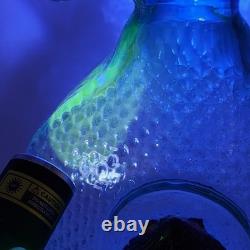 Daniel Gaumer Blue Glass Vase #36 pate de verre Shell Glows Green