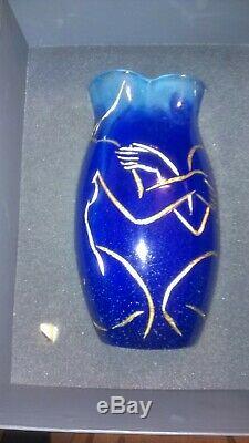 Daum France Pâte de Verre Art Deco Vase, Limited Edition #108 of 125