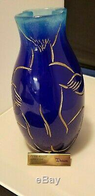 Daum France Pâte de Verre Art Deco Vase, Limited Edition #108 of 125