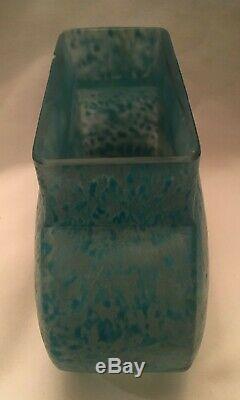Daum Nancy Antique Glass Pillow Vase blue 4.5 x 7 Rare Find