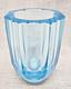 Daum and Nancy France Blue Signed Octagon-Shaped Vase BIN04 DS36