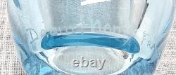 Daum and Nancy France Blue Signed Octagon-Shaped Vase BIN04 DS36