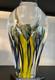 David Lotton 11 Signed Large Dual Design Blue & Yellow Art Glass Vase