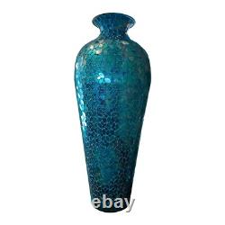 DecorShore Tall Vase, Mosaic Vase, 20 Floor Vase, Decorative Accent Metal Vase