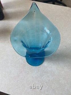 Depression Era Blue Lotus Vase