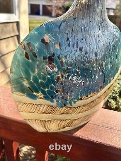 Dialma Brown Designer MCM Decor Vase Giulia Brown Blue Blown Art Glass