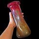 Dino Martens Red Blue Cinched Murano Italy Art Glass Vase 11