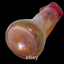 Dino Martens Red Blue Cinched Murano Italy Art Glass Vase 11