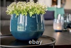 DutZ Collection blue Heavy Glass Vase Mouth Blown Made In Europe