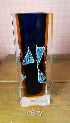 EXBOR Art Glass Vase PAVEL HLAVA Czechoslovakia Czech Silver Chloride