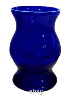 EXTRA LARGE Almost 8 LB HEAVY 14-1/4 T x 10 W Vintage COBALT BLUE Glass Vase
