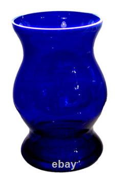 EXTRA LARGE Almost 8 LB HEAVY 14-1/4 T x 10 W Vintage COBALT BLUE Glass Vase