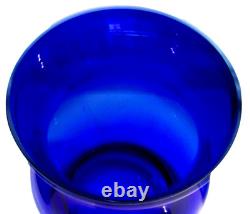 EXTRA LARGE Almost 8 LB HEAVY 14-1/4 T x 10 W Vintage COBALT BLUE Glass Vase