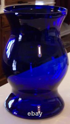 EXTRA LARGE Almost 8 LB HEAVY 14-1/4 T x 10 W Vintage COBALT BLUE Glass Vase