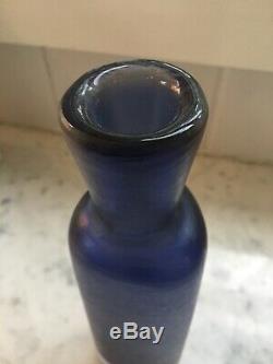 Early venini Murano italy blue violet vase decanter inciso sommerso paolo