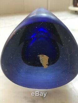 Early venini Murano italy blue violet vase decanter inciso sommerso paolo