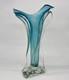 Ed Branson Studio Art Glass Blown Swung Vase Blue 17 Signed 5/5
