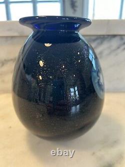 Eickholt Blue Dichroic Anemone Art Glass Vase Signed 2005