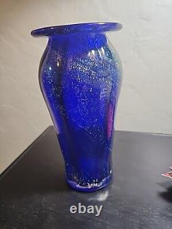 Elegant 10 inch glass vase with beautiful accents