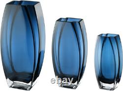 Elegant Blue Teal Glass Vase 10.25 Durable European Design