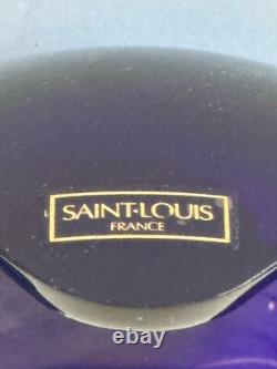 Elegant Saint Louis French Cobalt Blue Modern Art Glass Bowl Vase Vintage France