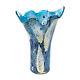 Elegant and Modern Royalty Art Glass Decorative Vase for Home Decor Blue, 17