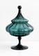 Empoli Glass Circus Top Blue Optic Art Glass Pedestal Jar Dish
