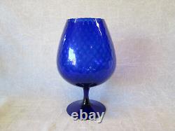 Empoli Italian Glass COBALT BLUE Brandy Snifter Fish Bowl Compote Bowl Vase