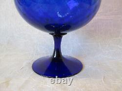 Empoli Italian Glass COBALT BLUE Brandy Snifter Fish Bowl Compote Bowl Vase